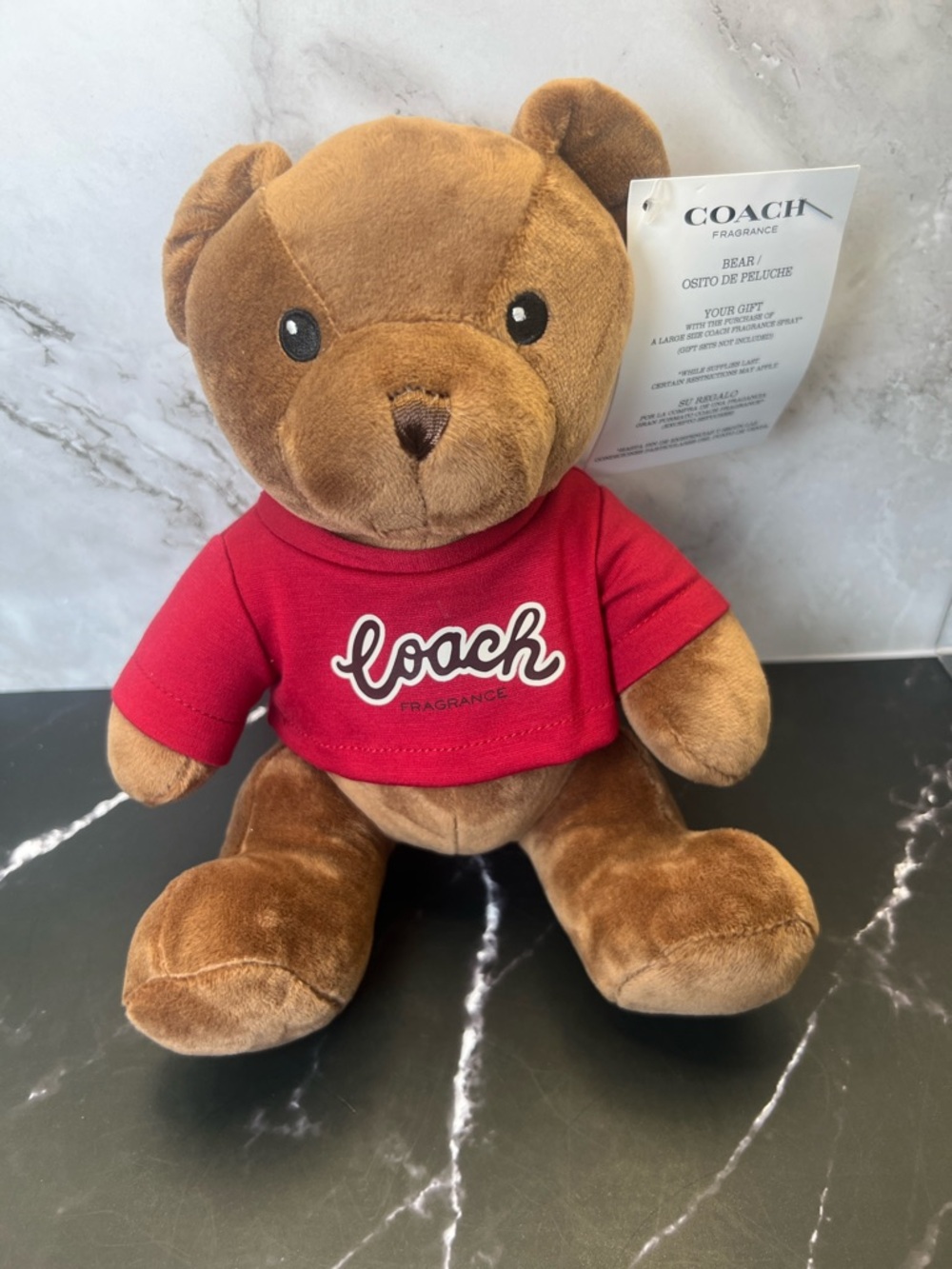 Coach Limited Edition Collector Fragrance Bear with Red Coach Logo Tee. NWT